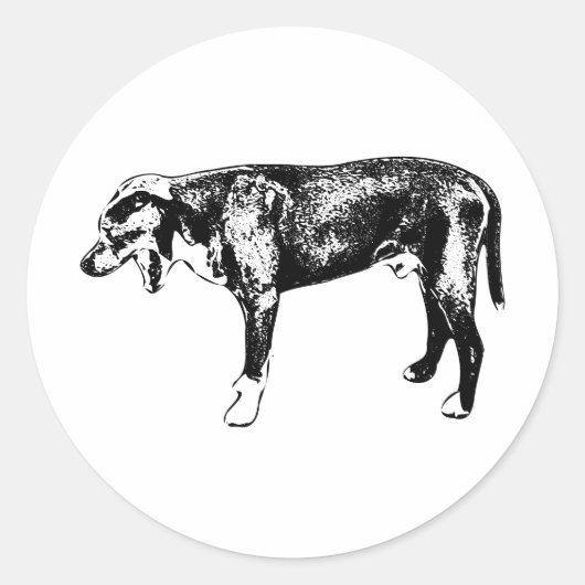 Die-Cut Yawn—Bully Mix Silhouette Ronde Sticker (Voorkant)