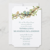 Die Cut Yellow Blauwgroen Aqua Blue Bird Wedding I Kaart (Voorkant)