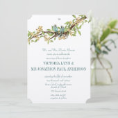 Die Cut Yellow Blauwgroen Aqua Blue Bird Wedding I Kaart (Staand voorkant)