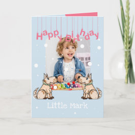 Die Dog Life Blue Boy Birthday Foto Kaart