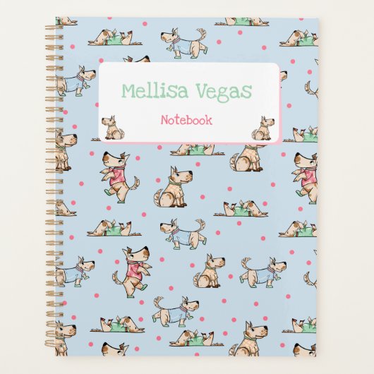 Die Dog Life Blue Planner met naam (Voorkant)