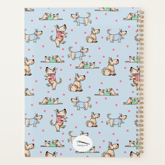 Die Dog Life Blue Planner met naam (Achterkant)