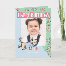 Die Dog Life Green Happy Birthday foto Kaart