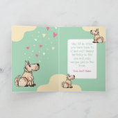 Die Dog Life Yellow Green Birthday Foto Kaart (Binnen)