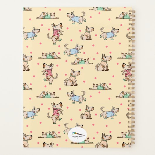 Die Dog Life Yellow Planner met naam (Achterkant)