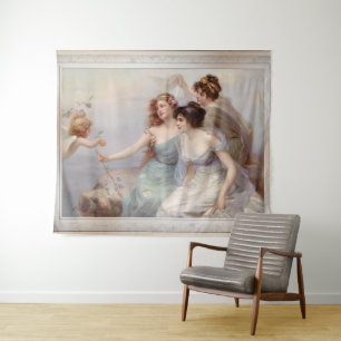 Die drei Grazien van Edouard Bisson Wandkleed