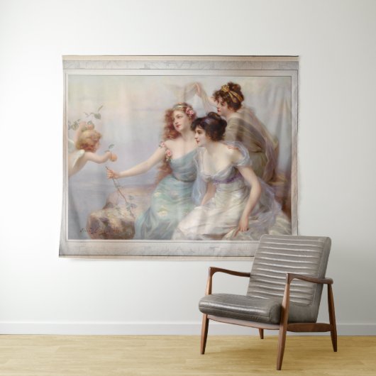 Die drei Grazien van Edouard Bisson Wandkleed (In Situ (horizontaal))