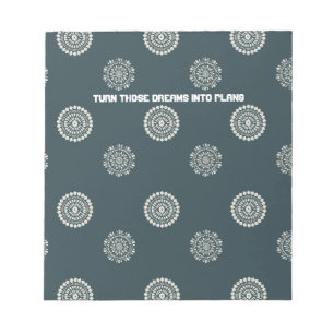 Die dromen omzetten in plannen notitieblok