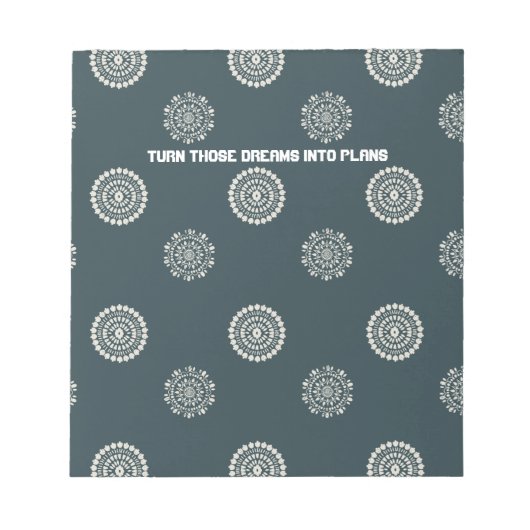 Die dromen omzetten in plannen notitieblok (Voorkant)