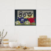 Die. Een ASL klaslokaal poster. Poster (Keuken)