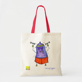 die een eco-tas van een auberginefabriek gebruikt tote bag
