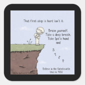 Die eerste stap vierkante sticker (Voorkant)