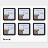 Die eerste stap vierkante sticker (Vel)