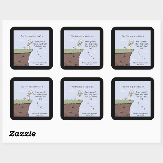 Die eerste stap vierkante sticker (Vel)