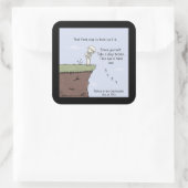 Die eerste stap vierkante sticker (Tas)