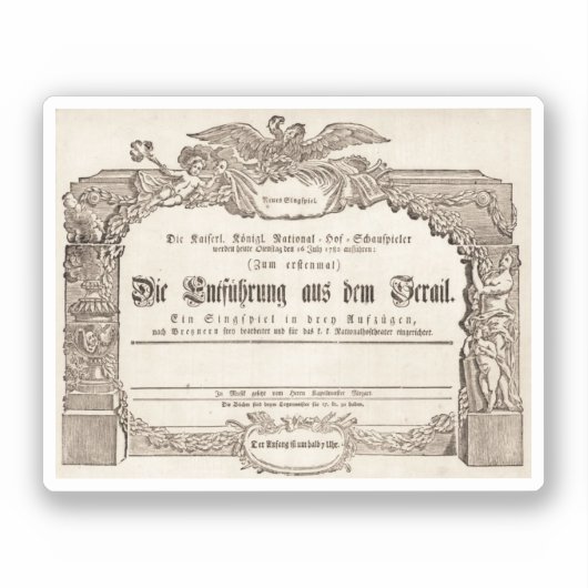 Die Entführung aus dem Serail (Mozart) Sticker (Voorkant)