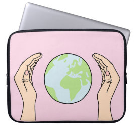 Die Erde zwischen zwei Händen Laptop Sleeve