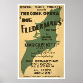 Die Fledermaus Strauss 1938 WPA Poster (Voorkant)