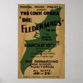 Die Fledermaus Strauss 1938 WPA-Poster Poster (Voorkant)