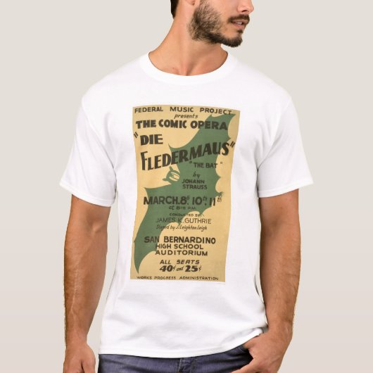 Die Fledermaus Strauss 1938 WPA T-shirt (Voorkant)