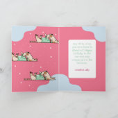 Die foto van Dog Life Blue Roze Birthday Kaart (Binnen)