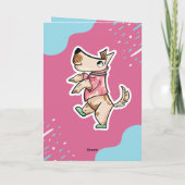 Die foto van Dog Life Pink Blue Birthday Kaart (Achterkant)