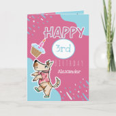 Die foto van Dog Life Pink Blue Birthday Kaart (Voorkant)