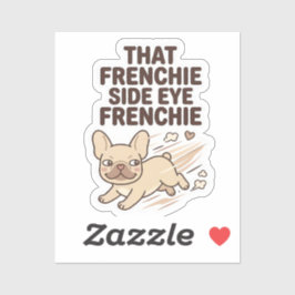 Die Franse zijdelingse blik Grappige Franse Bulldo Sticker