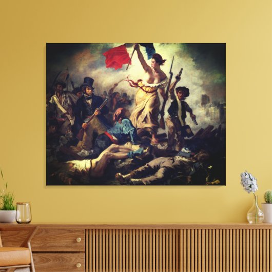 Die Freiheit führt das Volk – Eugène Delacroix Canvas Afdruk (Insitu (Woonkamer))