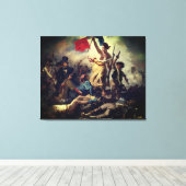 Die Freiheit führt das Volk – Eugène Delacroix Canvas Afdruk (Insitu (Houten vloer))
