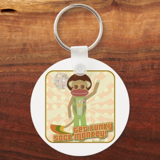 Die Funky Sock Monkey Sleutelhanger (Voorkant)
