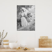 Die Gartenlaube 1895, Stolen Kiss in Black & White Poster (Keuken)