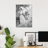 Die Gartenlaube 1895, Stolen Kiss in Black & White Poster (Thuiskantoor)