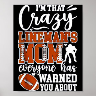 Die gekke Linemans moeder Funny Football moeder Poster