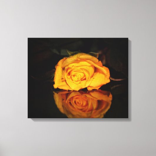 Die gelbe Rose Canvas Afdruk (Voorkant)