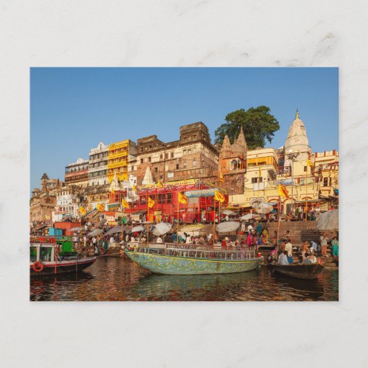 Die Ghats von Varanasi am Ganges Briefkaart (Voorkant)
