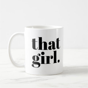 Die Girl Bold Black White Typografie Koffiemok