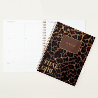 Die Girl Luipaardprint zelfzorg goudbruin Planner