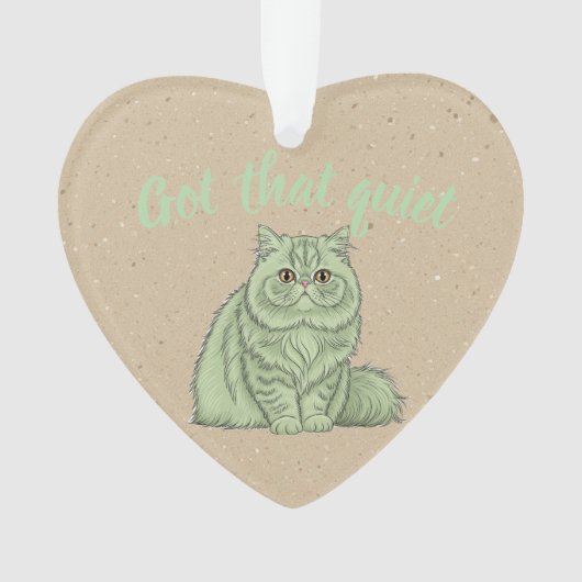 Die 'Got That Quiet'-kat ornament - cadeau voor ho (voorkant)