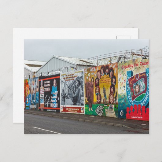 Die Graffiti in Belfast Irland Briefkaart (Voorkant / Achterkant)