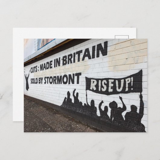 Die Graffiti in Belfast Irland Briefkaart (Voorkant / Achterkant)