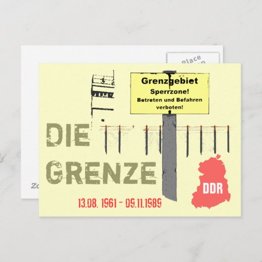 Die Grenze DDR Design Briefkaart (Voorkant / Achterkant)