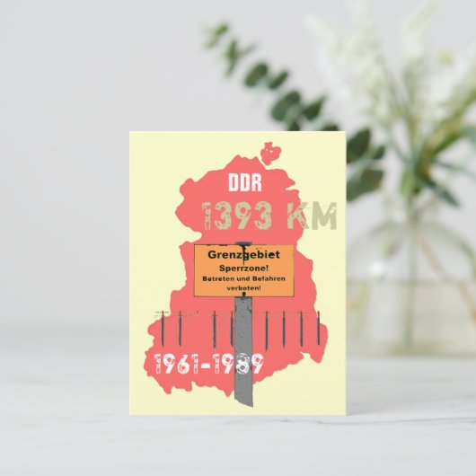 Die Grenze der DDR Briefkaart (Staand voorkant)