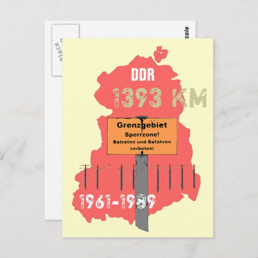 Die Grenze der DDR Briefkaart (Voorkant / Achterkant)
