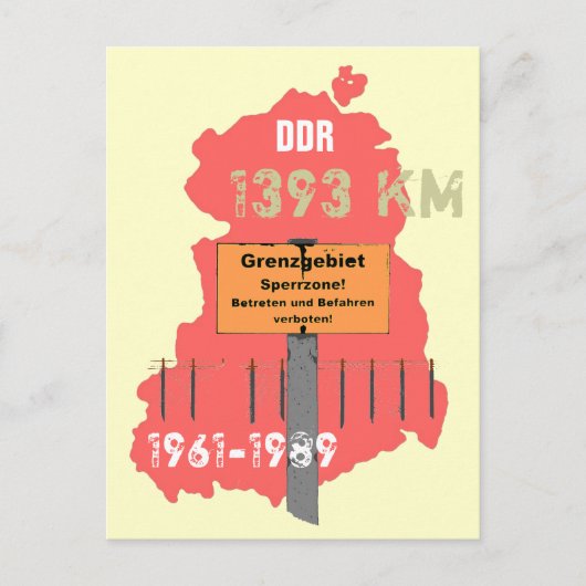 Die Grenze der DDR Briefkaart (Voorkant)