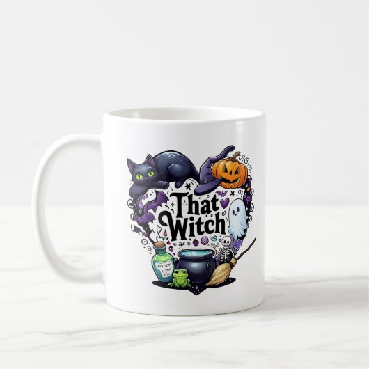 Die heks Halloween koffie Mok (Links)