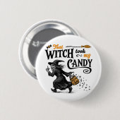 Die heks nam mijn Snoep Ronde Button 5,7 Cm (Voorkant /achterkant)