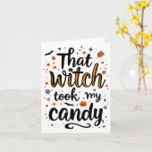 Die heks nam mijn snoep typografie kaart (Gele Bloem)