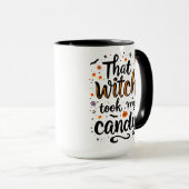 Die heks nam mijn Snoep typografie Mok (Voorkant rechts)