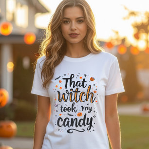 Die heks nam mijn Snoep typografie T-shirt